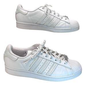 Adidas Trefoil Women's Superstar Sneaker Queen Shoes FV3392 Size 9.5 White Pearl